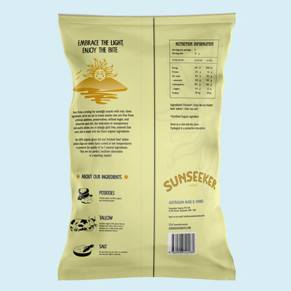 Organic 100% Grass-Fed Beef Tallow Potato Chips sprinkled with Celtic Sea Salt